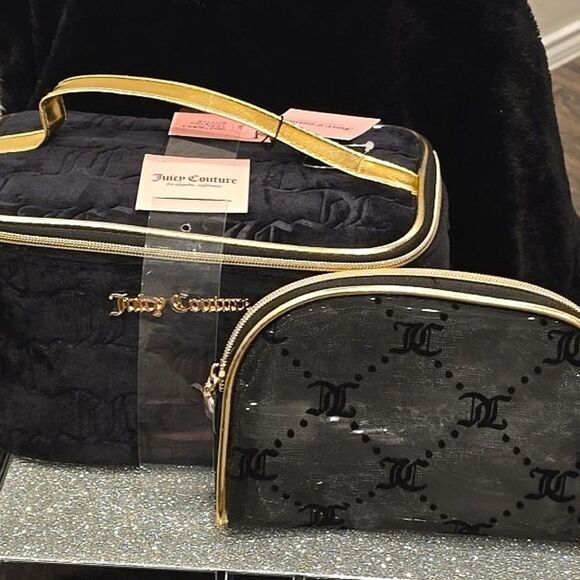 Juicy Couture JC Logo 2-PC Travel  Cosmetic Bag Set - Picture 5 of 13